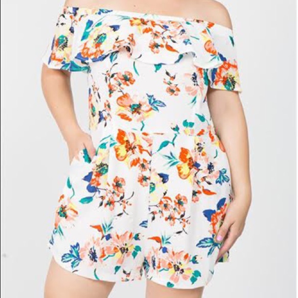 Plus Size Floral Romper